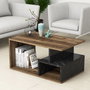 Hanah Home Arte 2040 Mesa de centro Nogal oscuro y mármol negro